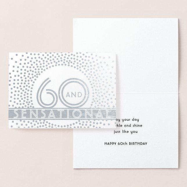 60 & sensationelles Glück Geburtstag Chic Vintager Folienkarte (Anzeige)