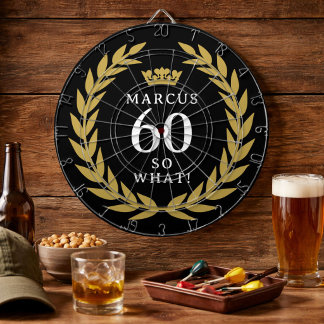 60 So what Funny Laurel Wreath Crown 60th Birthday Dartscheibe