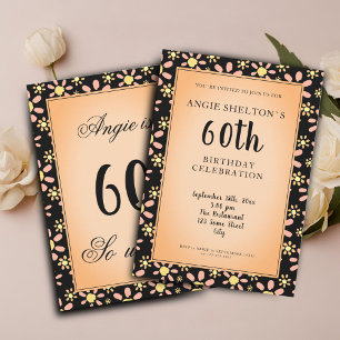 60 so What Gänseblümchen Blumen Floral 60. Geburts Einladung
