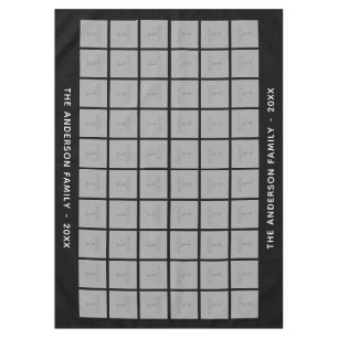 60 Square FotoCollage mit einfachem Text - schwarz Tischdecke