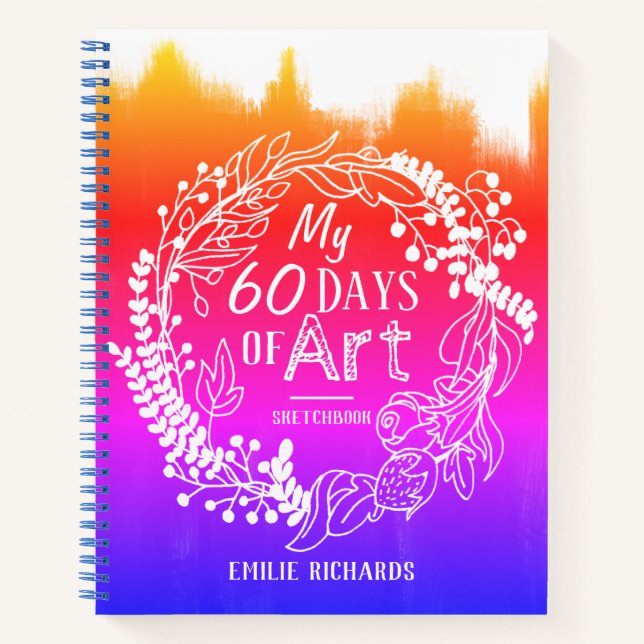 60 Tage des Art Challenge Rainbow Sketchbook Notizbuch (Vorderseite)