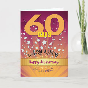 60-Tage-Erholungsjubiläum Fettnumerale Karte