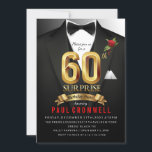 60. Überraschung Geburtstag Tuxedo Einladung<br><div class="desc">Tuxedo Einladung,  Tuxedo Geburtstagseinladung,  Schwarze Krawatte Einladung,  geheim,  Spion,  elegant,  Männer,  Bogen-Krawatte,  60. Geburtstagseinladung,  Anzug,  Agent,  Überraschungsgeburtstag</div>