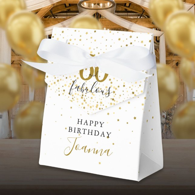 60 und fabelhafte Birthday Gold und Black Elegant Geschenkschachtel (60 and Fabulous Birthday Gold and Black Elegant Favor Boxes)