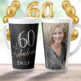60 und fabelhafte Elegant Black 60. Geburtstag Fot Milchtasse