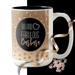 60 und fabelhafte Glam Chic Gold Black Blush Pink Zweifarbige Tasse