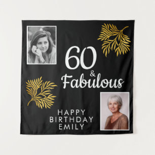 60 und fabelhafte Goldfolien 2 Foto Geburtstag Wandteppich