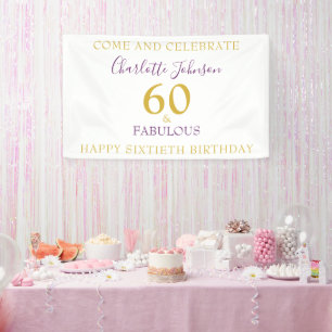 60 und fabelhaftes Elegant 60. Geburtstag Gold Lil Banner