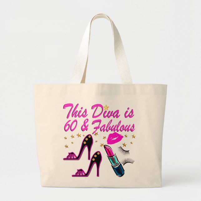 60 UND FABULOUS DIVA JUMBO STOFFBEUTEL (Vorne)
