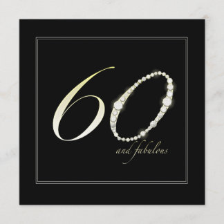 60 und Fabulous Einladung