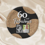 60 und fabulous Gold Glitzer 2 Foto 60. Geburtstag Pappteller<br><div class="desc">60 und fabulous Gold Glitzer 2 Foto 60. Geburtstag Party Papier Teller. Fügen Sie Ihre Fotos hinzu - Sie können ein altes und neues Foto verwenden. Geben Sie Ihren Namen und Ihr Alter ein.</div>