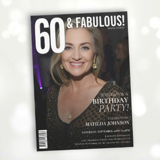 60 und Fabulous Magazine Cover 60. Geburtstag Einladung
