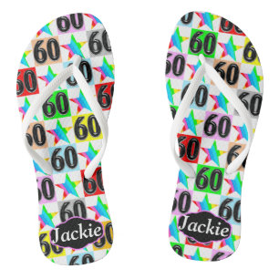 60 UND FABULOUS PERSONALISIERT STAR FLIP FLOPS