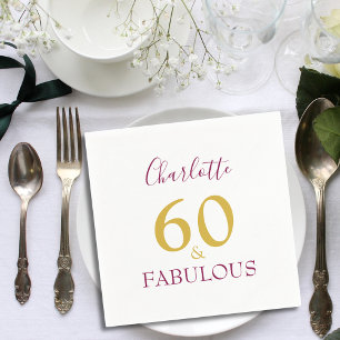 60 und Fantastisch Elegant 60. Geburtstag Serviette