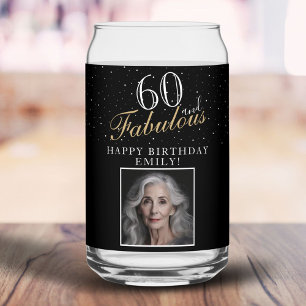 60 und Fantastisch Elegant Schwarz Foto 60. Geburt Dosenglas