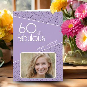 60 und Fantastisch Glitter-Foto 60. Geburtstag Karte