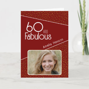 60 und Fantastisch Gold Glitter Foto 60. Geburtsta Karte