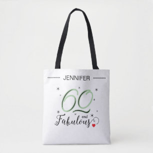 60 und Fantastisch Schwarz-Weiß personalisierter N Tasche