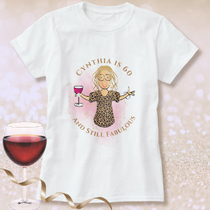 60 und fantastischer weiblicher Cartoon-Spaß zum 6 T-Shirt