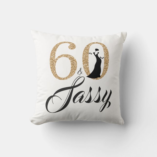 60 und freche | Typografie-60. Kissen (Vorderseite)