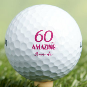 60 und Phantastische Schwester Geschenke - Rosa 60 Golfball