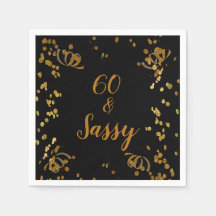 60 und Sassy 60. Geburtstag schwarz | Imitate Gold