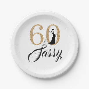 60 und Sassy Birthday Party Pappteller