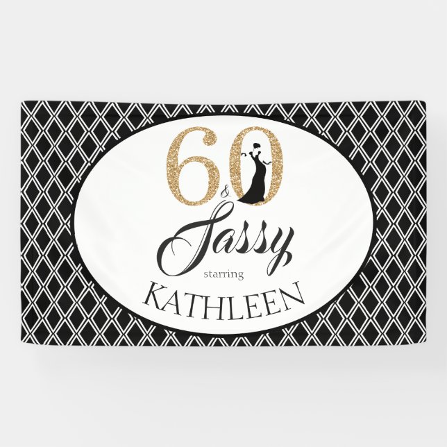 60 und Sassy Custom 60. Geburtstag Banner (Horizontal)