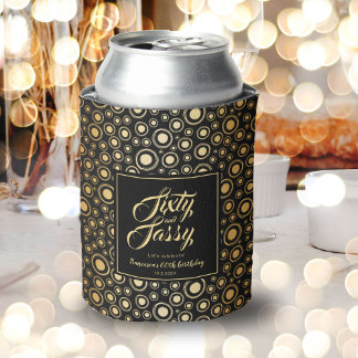 60 und schlicht elegant Gold Black 60. Geburtstag Dosenkühler
