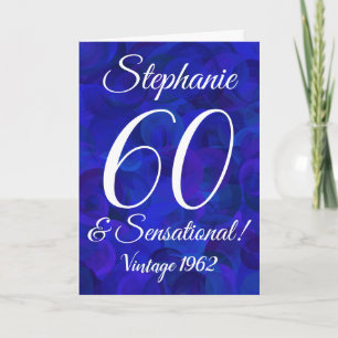 60 und sensationell elegantes königsblau karte