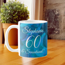 60 und sensationelle Elegant Ocean Blue Birthday