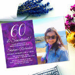60 und sensationelles elegantes Lila Foto Geburtst Einladung<br><div class="desc">60 und Sensational Elegantes Lila Foto Geburtstagseinladung Persönliche Gestaltung dieser eleganten lila Geburtstagsfeier mit dem Namen und Foto der Person feiern einen ganz besonderen Tag in ihrem Leben. Ein 60. Geburtstag ist ein besonderer Meilenstein zum Feiern. Mark den Anlass, indem Sie ein Party erstellen und Einladungen an alle besonderen Menschen...</div>
