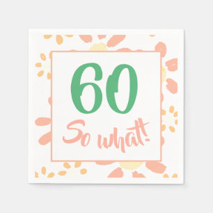 60 Was also Spaß Blume Wasserfarbe 60. Geburtstag Serviette