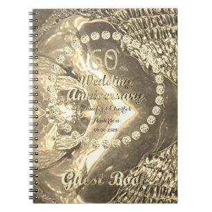 60. Wedding Anniversary Guest Book Chic Diamonds Notizblock