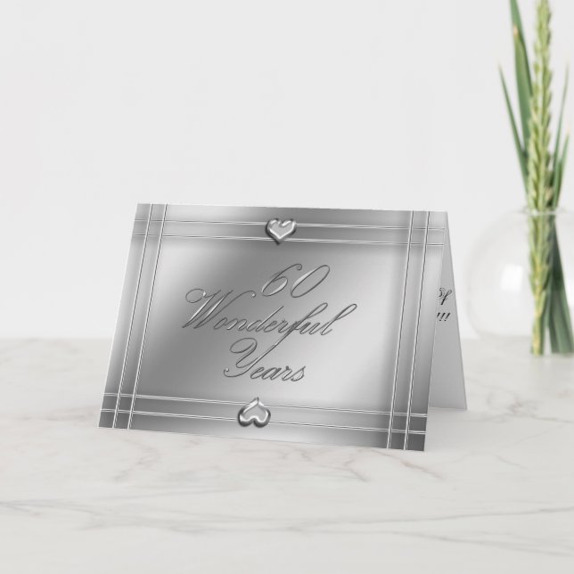 60 Wonderful Years (wedding anniversary) Karte (Vorderseite)