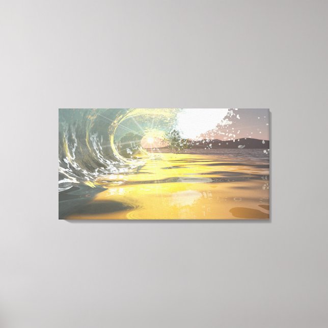 60"x40" Leinwand Art w' "Breaker at dawn" Bild (Vorderseite)