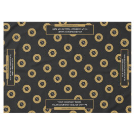 60"x84" Tischtennisloth-Logo Gold Schwarz Tischdecke