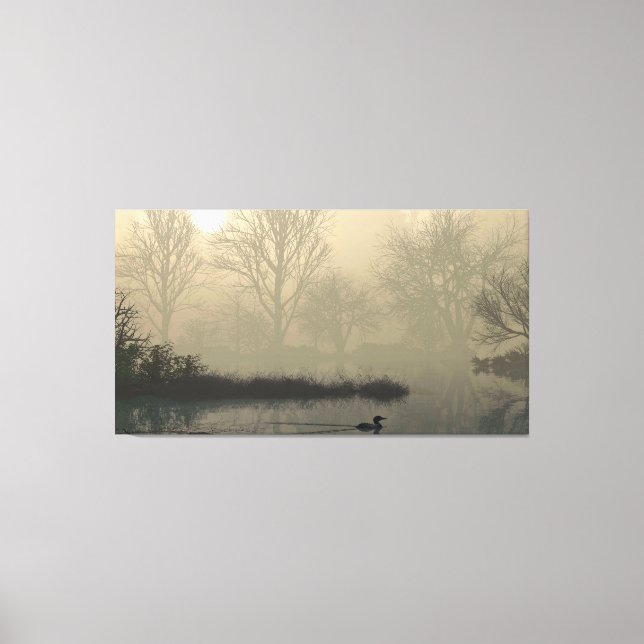 60" x 40" Canvas Art with "Foggy Dawn" image Leinwanddruck (Vorderseite)