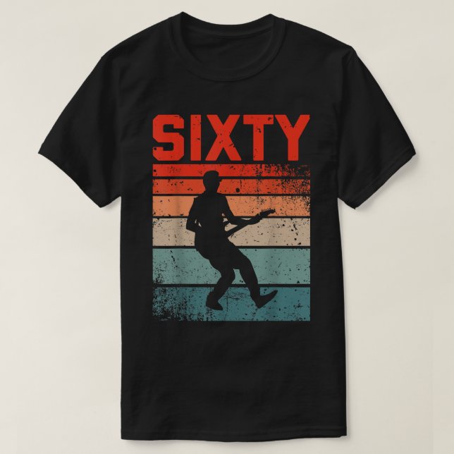 60 Year Old60th Birthday Man Guitar Player Guitari T-Shirt (Design vorne)