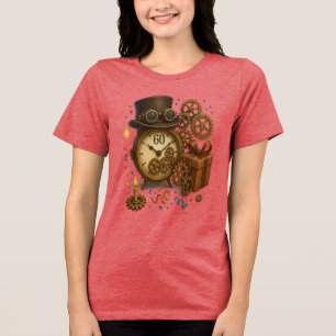 60 & zeitlos - Steampunk-Feier Tri-Blend Shirt