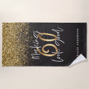 60 zum Geburtstag eines guten Goldenen Glitzer mac Strandtuch