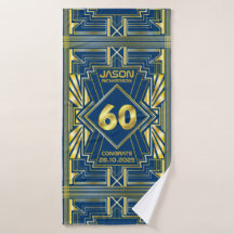 60e anniversaire Art Déco Gold Blue Great Gatsby