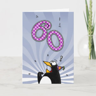 60e anniversaire - Carte de surprise de pingouin