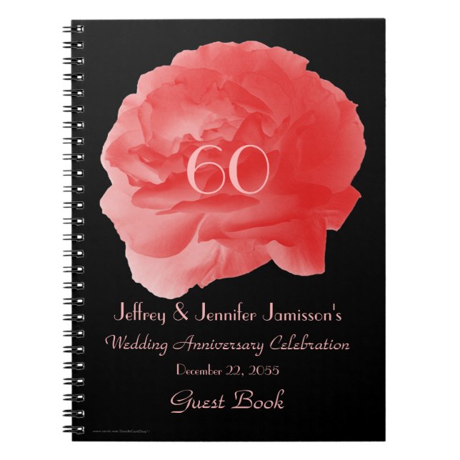 60e Anniversaire de la fête Livre d'invité, Coral  (Devant)