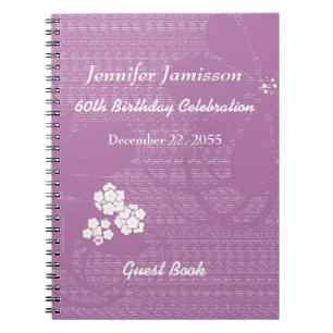 60e anniversaire de la fête Livre d'invité violet 