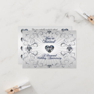60e anniversaire du Mariage Carte d'invitation RSV