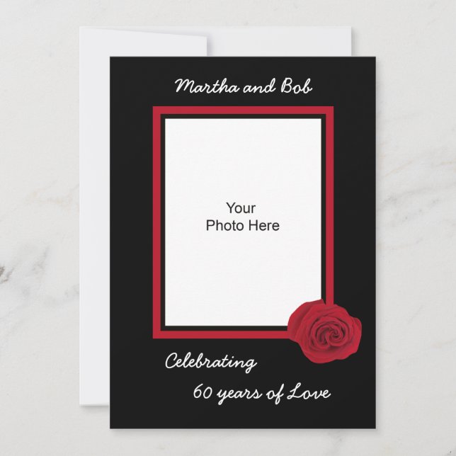 60e anniversaire du Mariage Invitation photo (Devant)