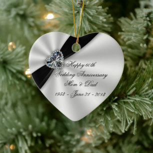 60e anniversaire du Mariage Ornement cardiaque