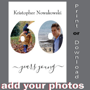 60e anniversaire Fabulous Modèle photo Fun Card