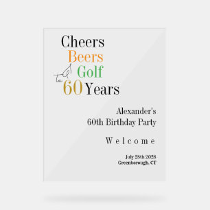 60e anniversaire Golf Cheers Bières Accueil minima